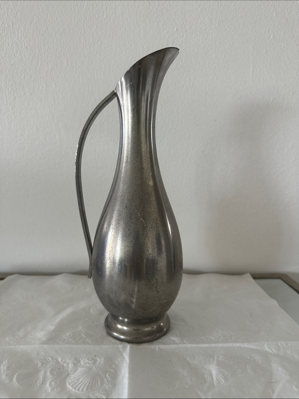 Royal Holland Pewter-Finish Decorative Pitcher Vase - Sleek Metallic Accent